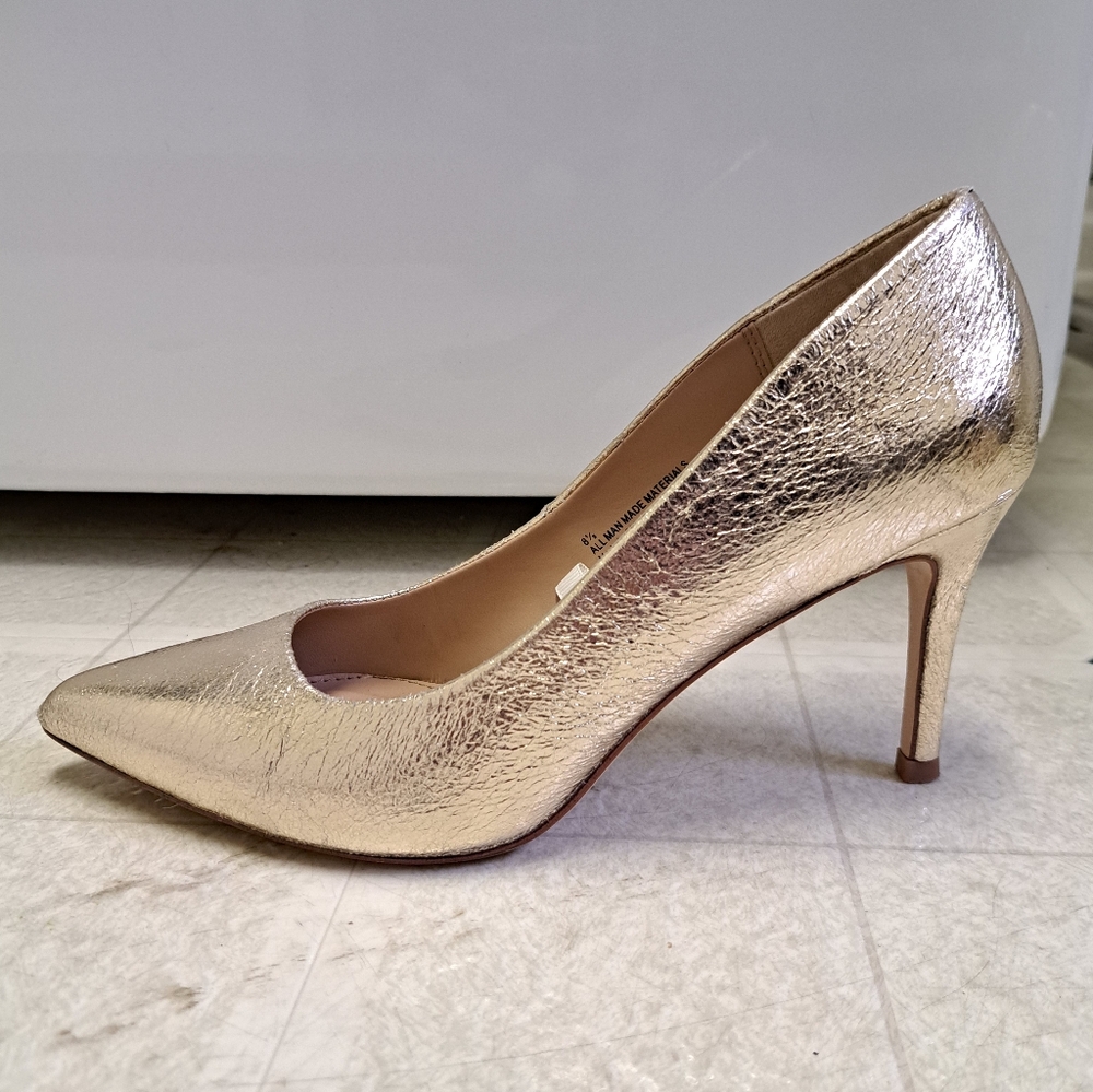 Metallic Gold Pointed-Toe Women's Pump